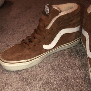 Vans High Top Brown Fur Size 8.5